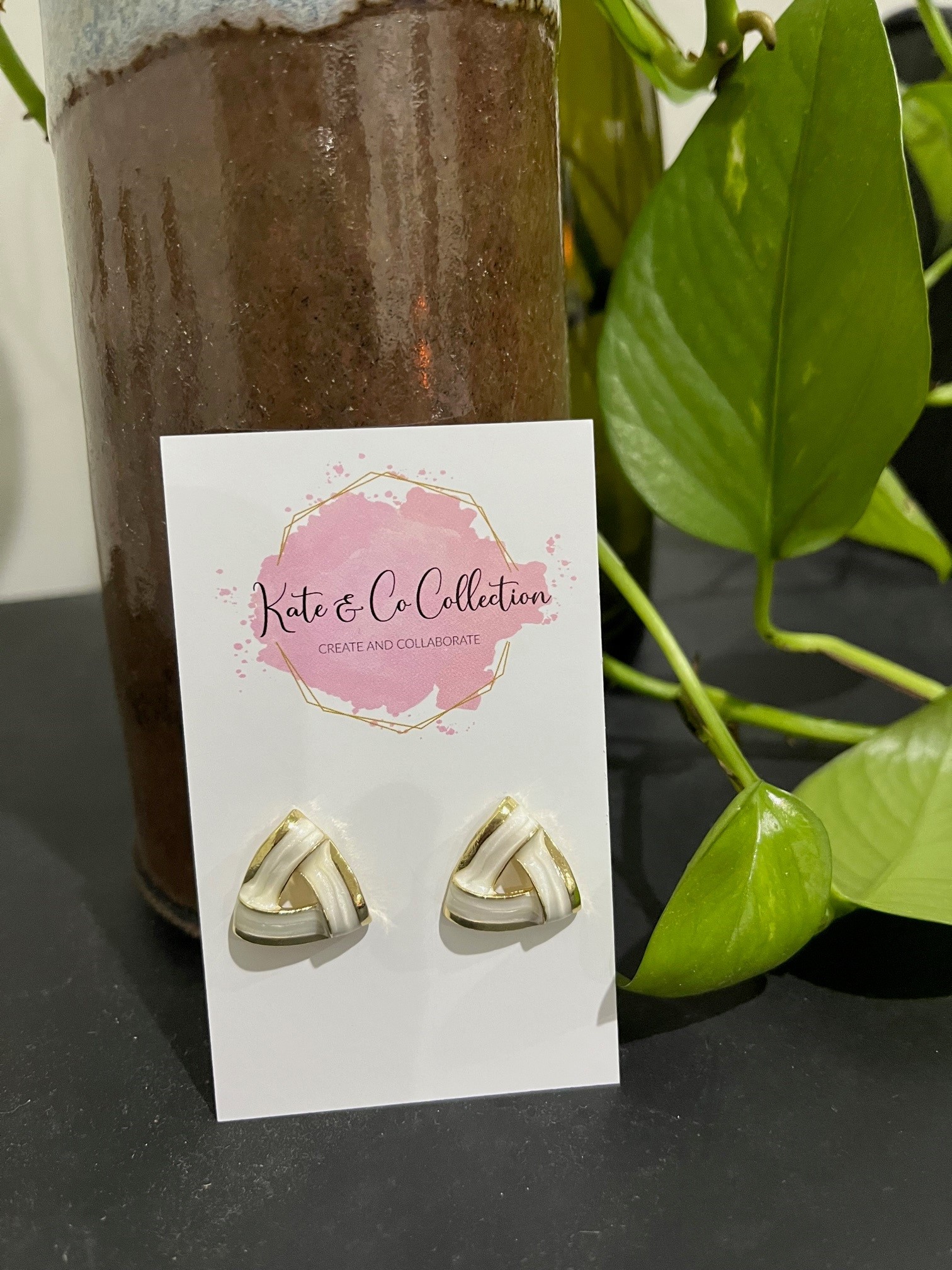 Ivory and Gold Studs – Kate & Co Collection